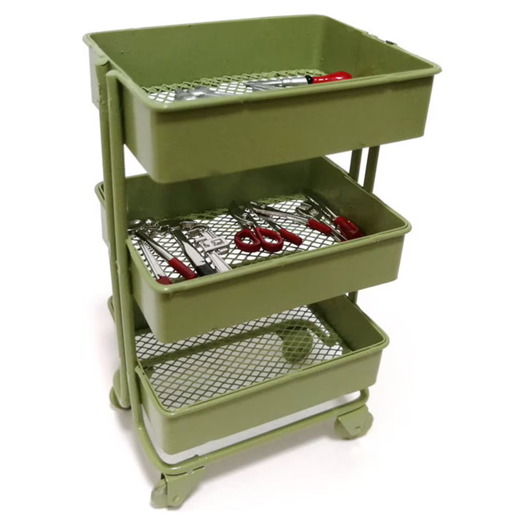 SDFGTstore 3 Tiers Mini Trolley Storage Rack Collection Accessories Miniature Storage Cart